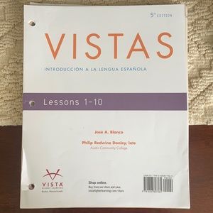 Vistas 5th edition Spanish loose leaf manual workbook